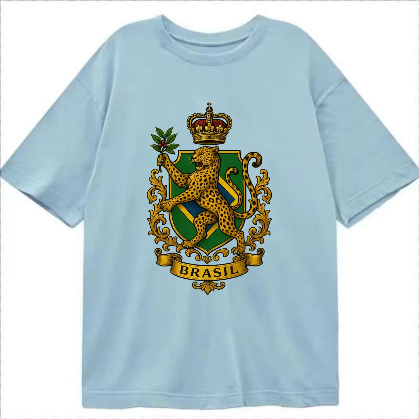 Brazil Jaguar Emblem  - Classic T-shirt - Light Blue