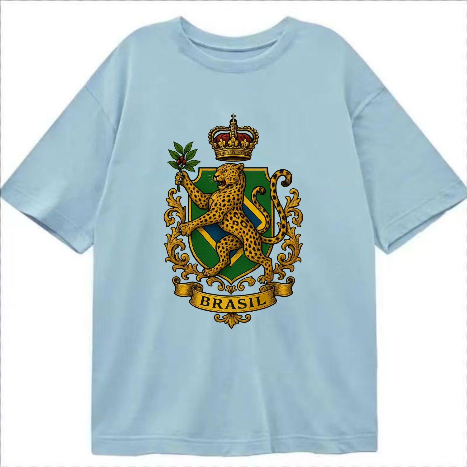 Brazil Jaguar Emblem  - Classic T-shirt - Light Blue