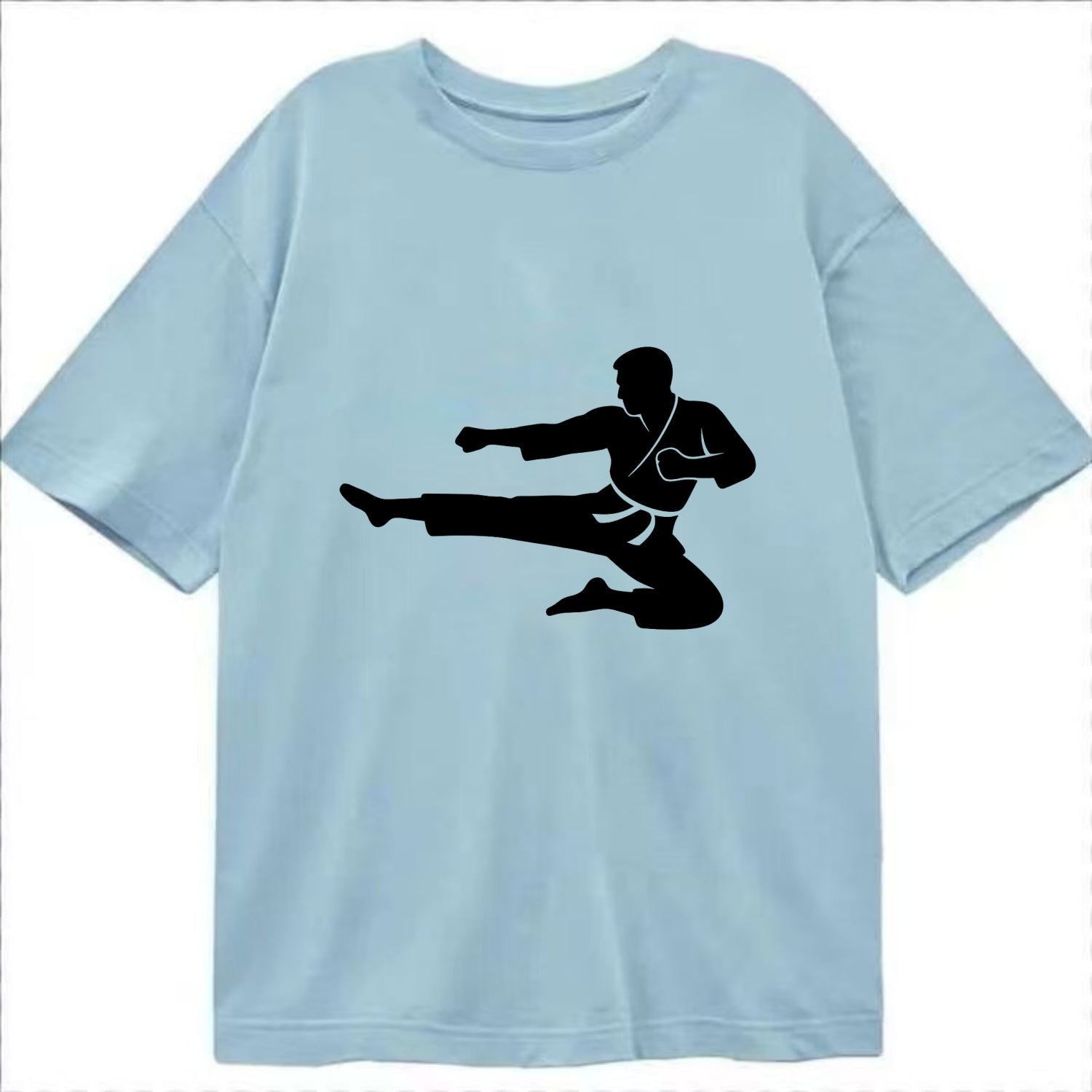 Martial artist flying kick - Classic T-shirt - Light Blue