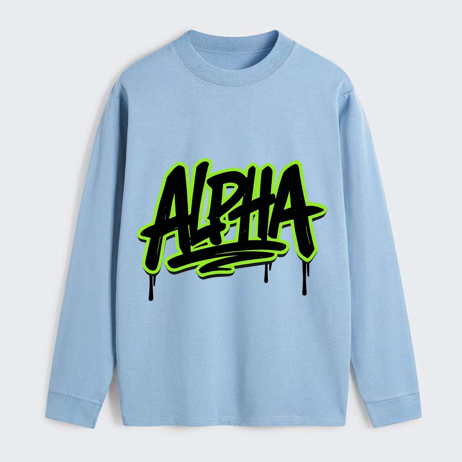 Bold typography design - "ALPHA" - leader of the pack - Classic Long Sleeve Shirt - Light Blue