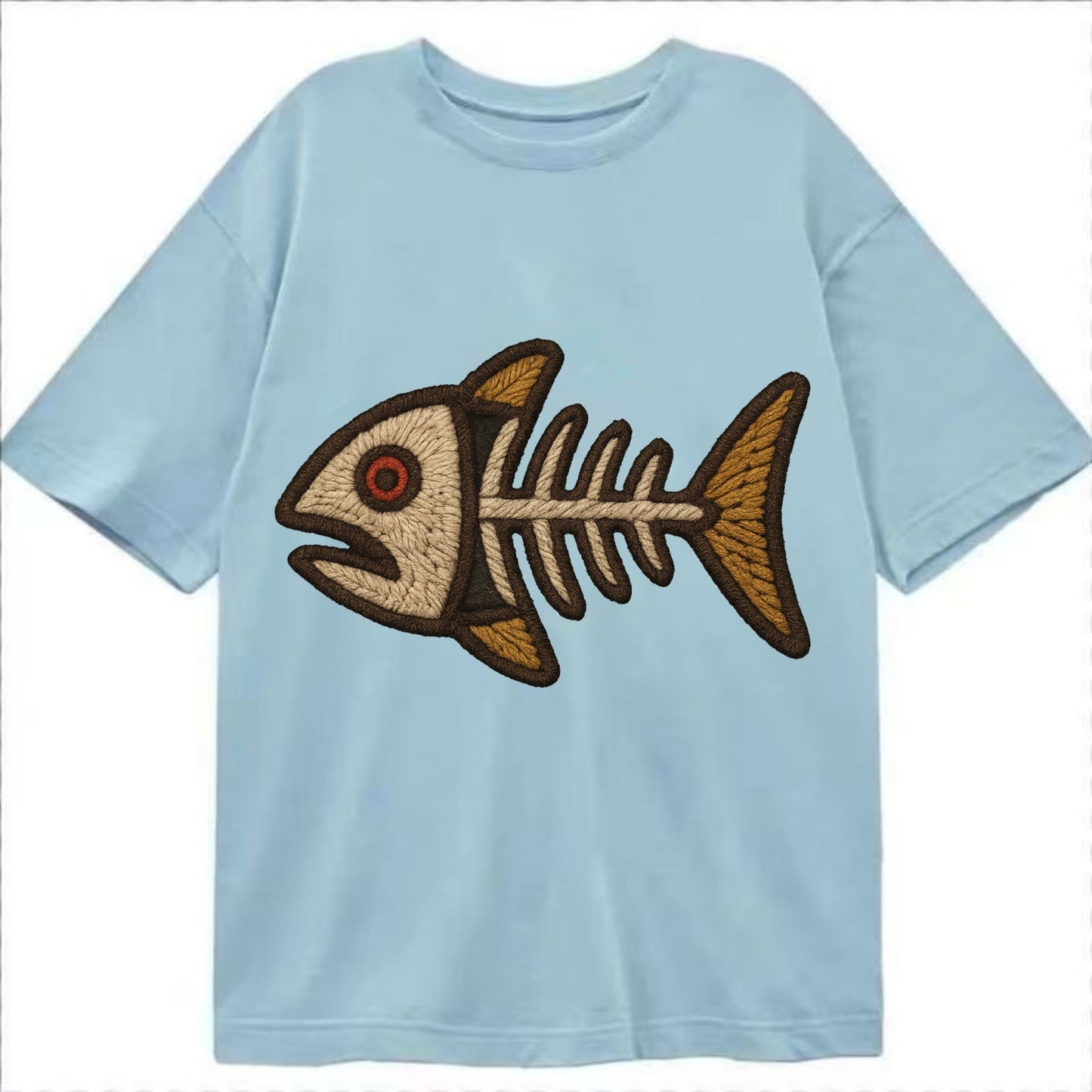 Fish Skeleton  - Classic T-shirt - Light Blue