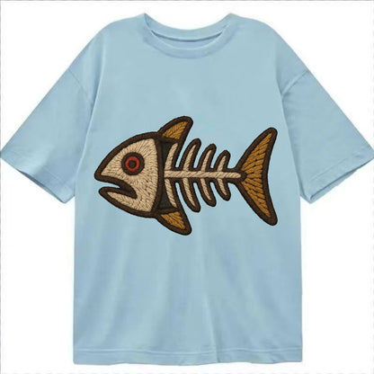 Fish Skeleton  - Classic T-shirt - Light Blue