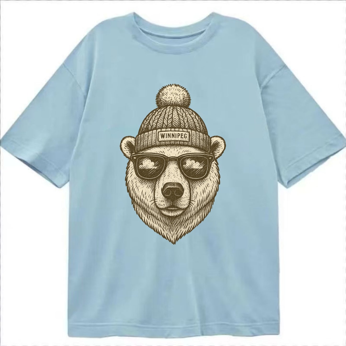 Winnipeg Polar Bear wearing Winnipeg bea - Classic T-shirt - Light Blue