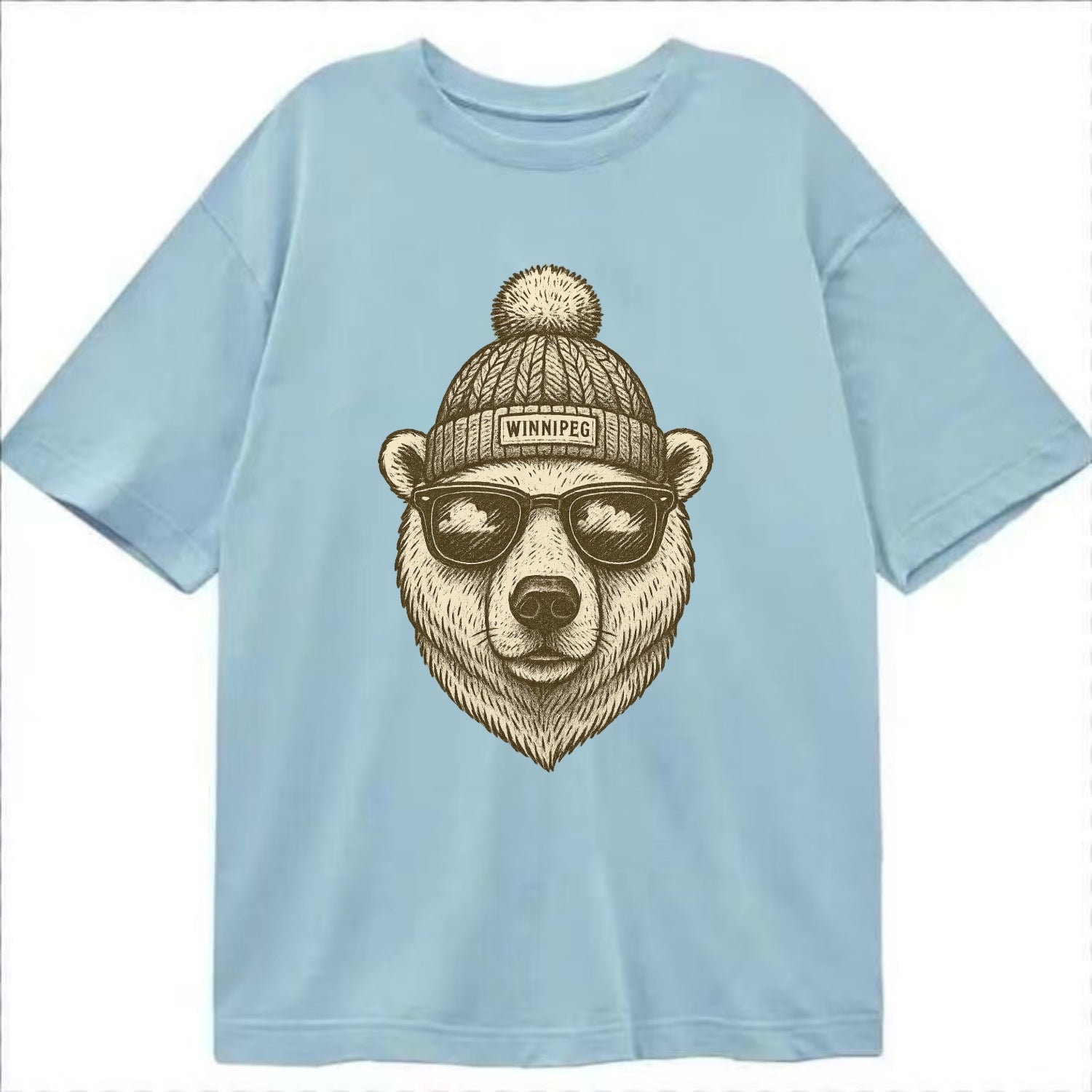 Winnipeg Polar Bear wearing Winnipeg bea - Classic T-shirt - Light Blue