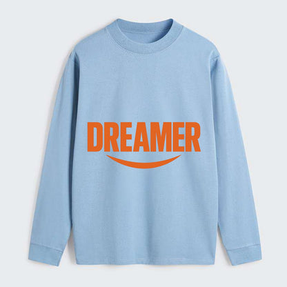 Bold typography design - "DREAMER" - imagination, seeing possibilities - Classic Long Sleeve Shirt - Light Blue