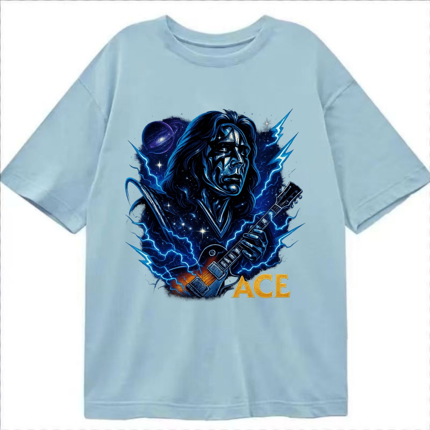 Cosmic Chrome Portrait - Classic T-shirt - Light Blue