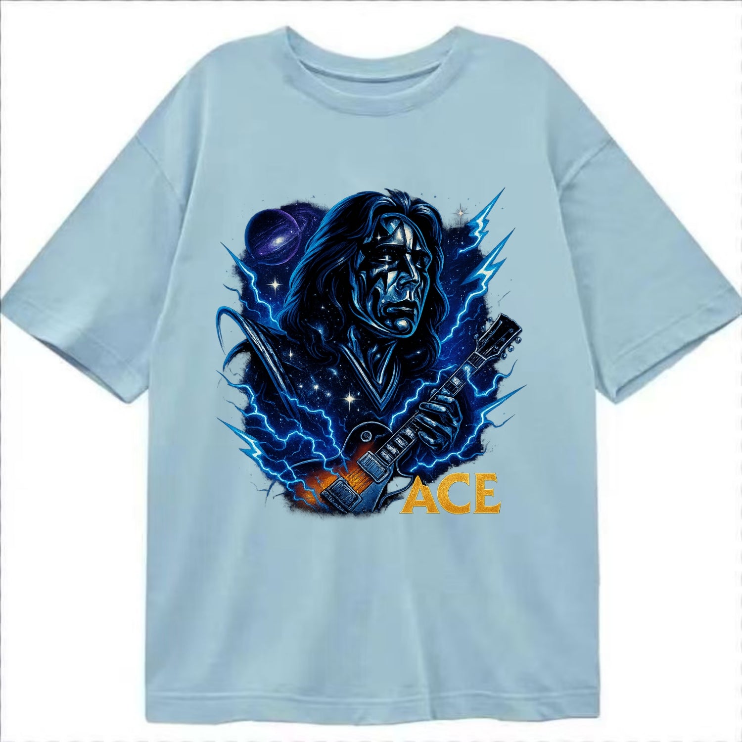 Cosmic Chrome Portrait - Classic T-shirt - Light Blue