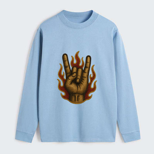Devil Horns  - Classic Long Sleeve Shirt - Light Blue