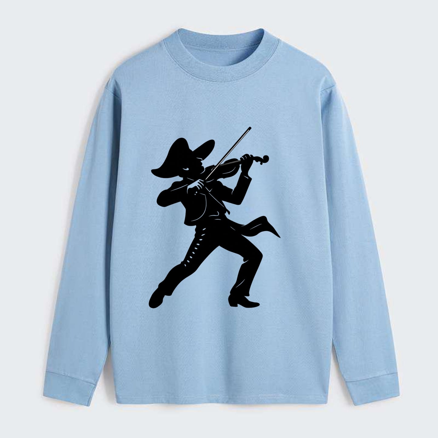 Mariachi violinist passionate performance - Classic Long Sleeve Shirt - Light Blue