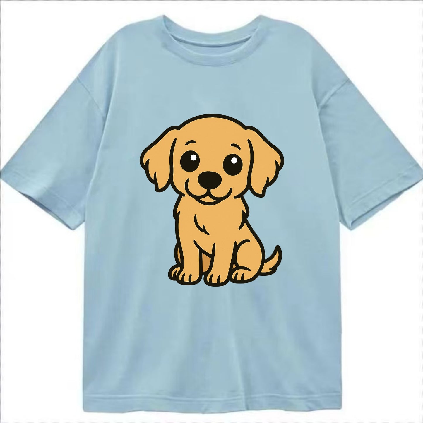 Golden Retriever - Head tilt curious pose - Classic T-shirt - Light Blue