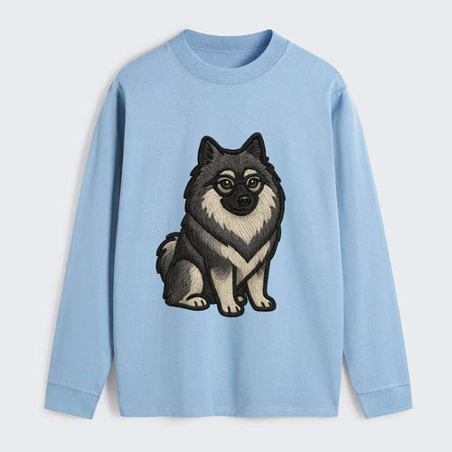 Keeshond - Gray and black spectacles embroidered design - Classic Long Sleeve Shirt
