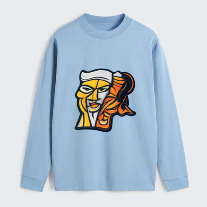 Axis Face - Classic Long Sleeve Shirt - Light Blue