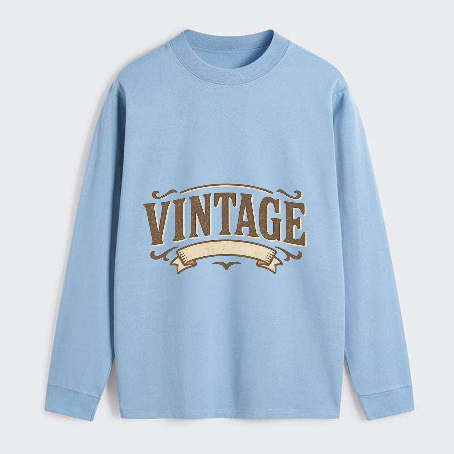 Bold typography design - "CENTERED" - aligned, focused, balanced within - Classic Long Sleeve Shirt - Light Blue