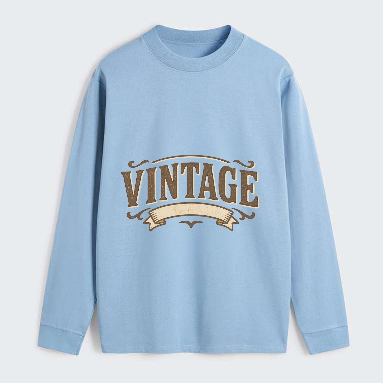 Bold typography design - "CENTERED" - aligned, focused, balanced within - Classic Long Sleeve Shirt - Light Blue