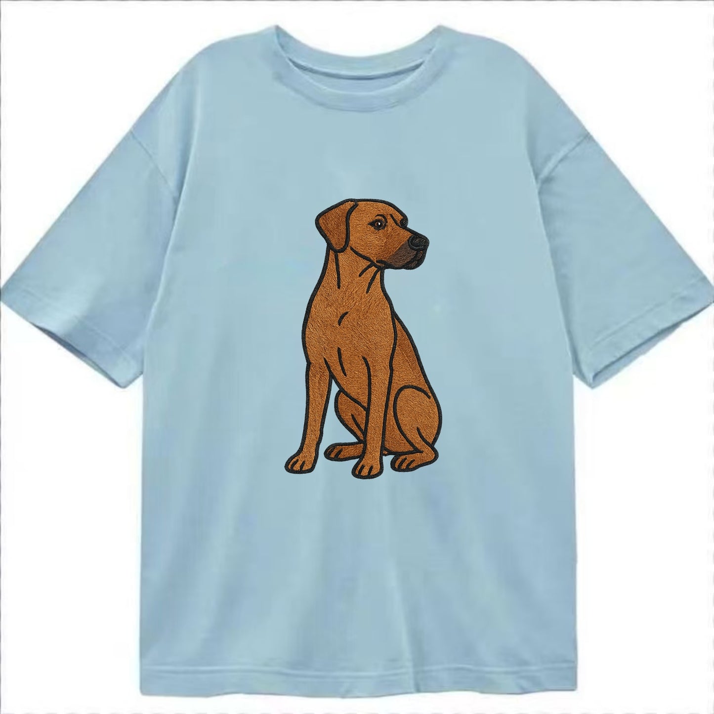 Rhodesian Ridgeback - Red wheaten embroidered pose - Classic T-shirt - Light Blue
