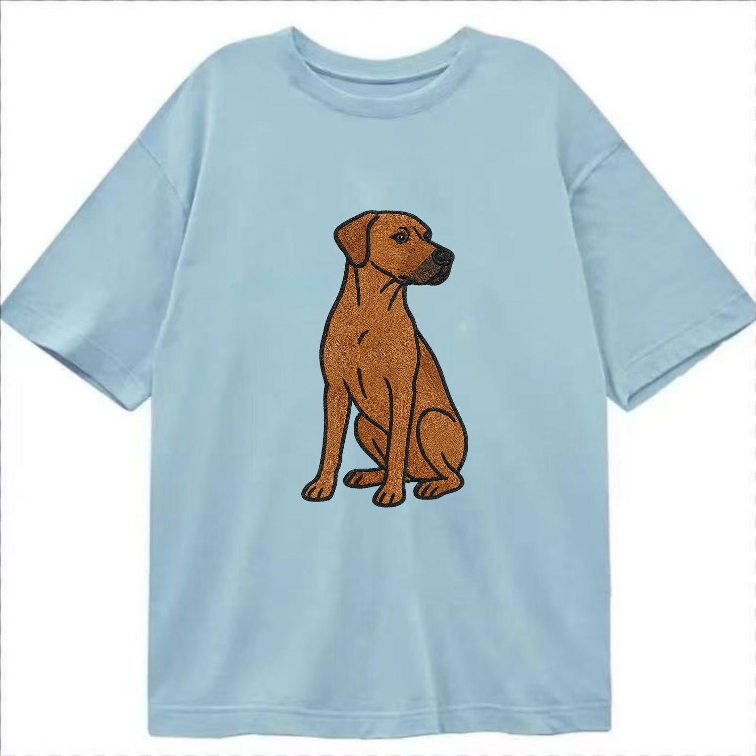Rhodesian Ridgeback - Red wheaten embroidered pose - Classic T-shirt - Light Blue