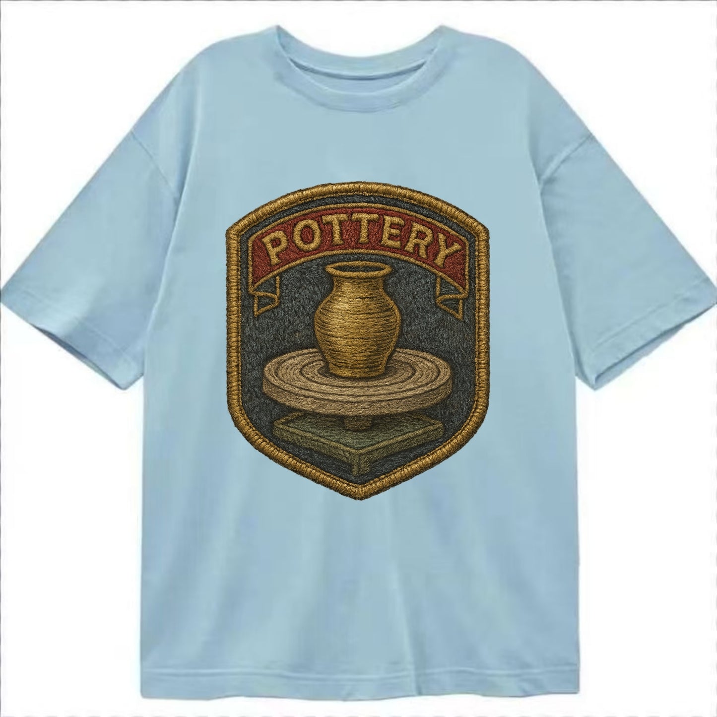 Pottery wheel with clay vessel - ceramicist symbol - Classic T-shirt - Light Blue