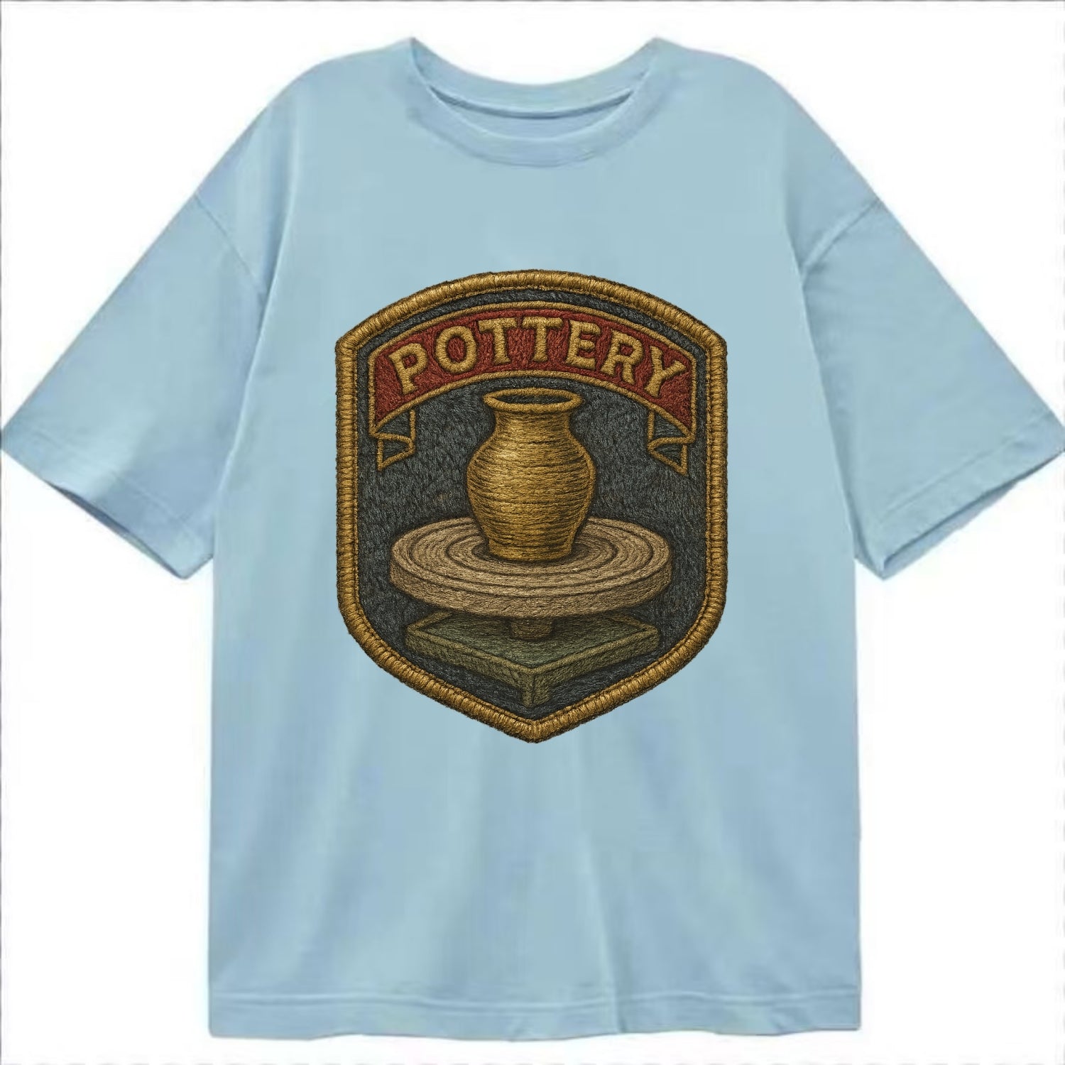 Pottery wheel with clay vessel - ceramicist symbol - Classic T-shirt - Light Blue