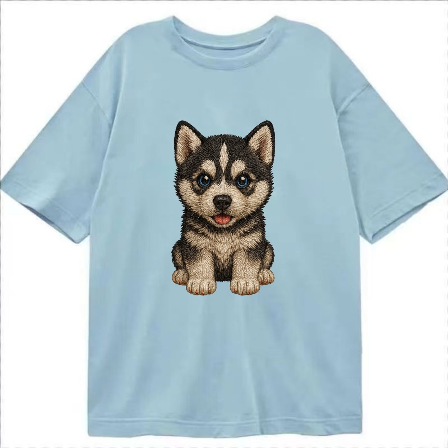 Baby Siberian Husky Puppy - blue or bi-colored eyes, fluffy coat, wolf-like, - Classic T-shirt - Light Blue
