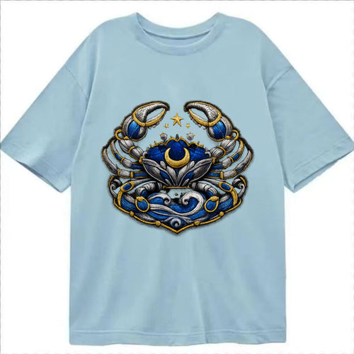 CANCER CRAB - protective crab in silver and blue , water sign - Classic T-shirt