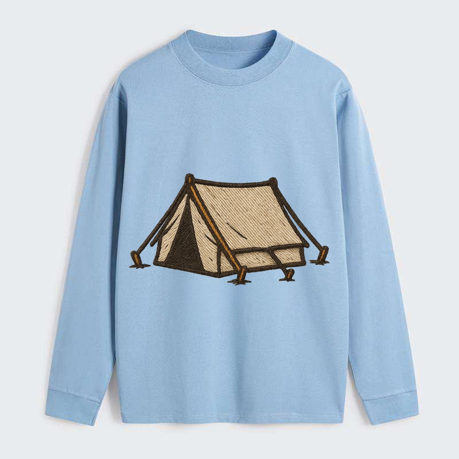 Camping Tent  - Classic Long Sleeve Shirt - Light Blue