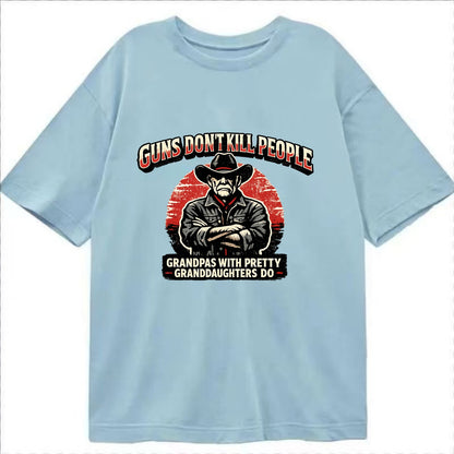 Grandpas Pretty Granddaughters - Cowboy - Classic T-shirt - Light Blue
