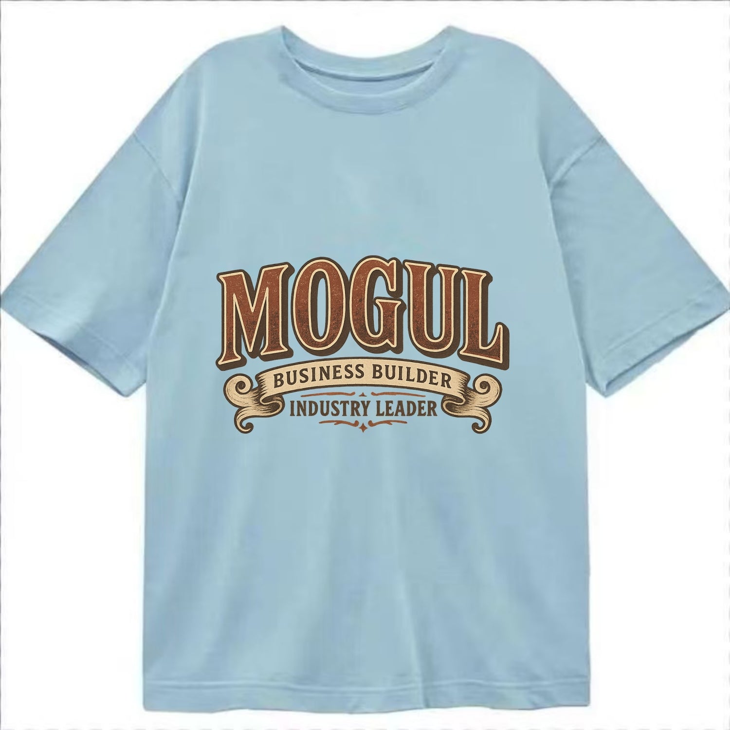 Bold typography design - "MOGUL" - business builder, industry leader - Classic T-shirt - Light Blue
