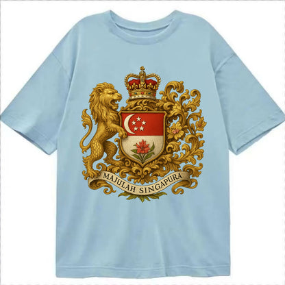 Singapore Merlion Emblem  - Classic T-shirt - Light Blue