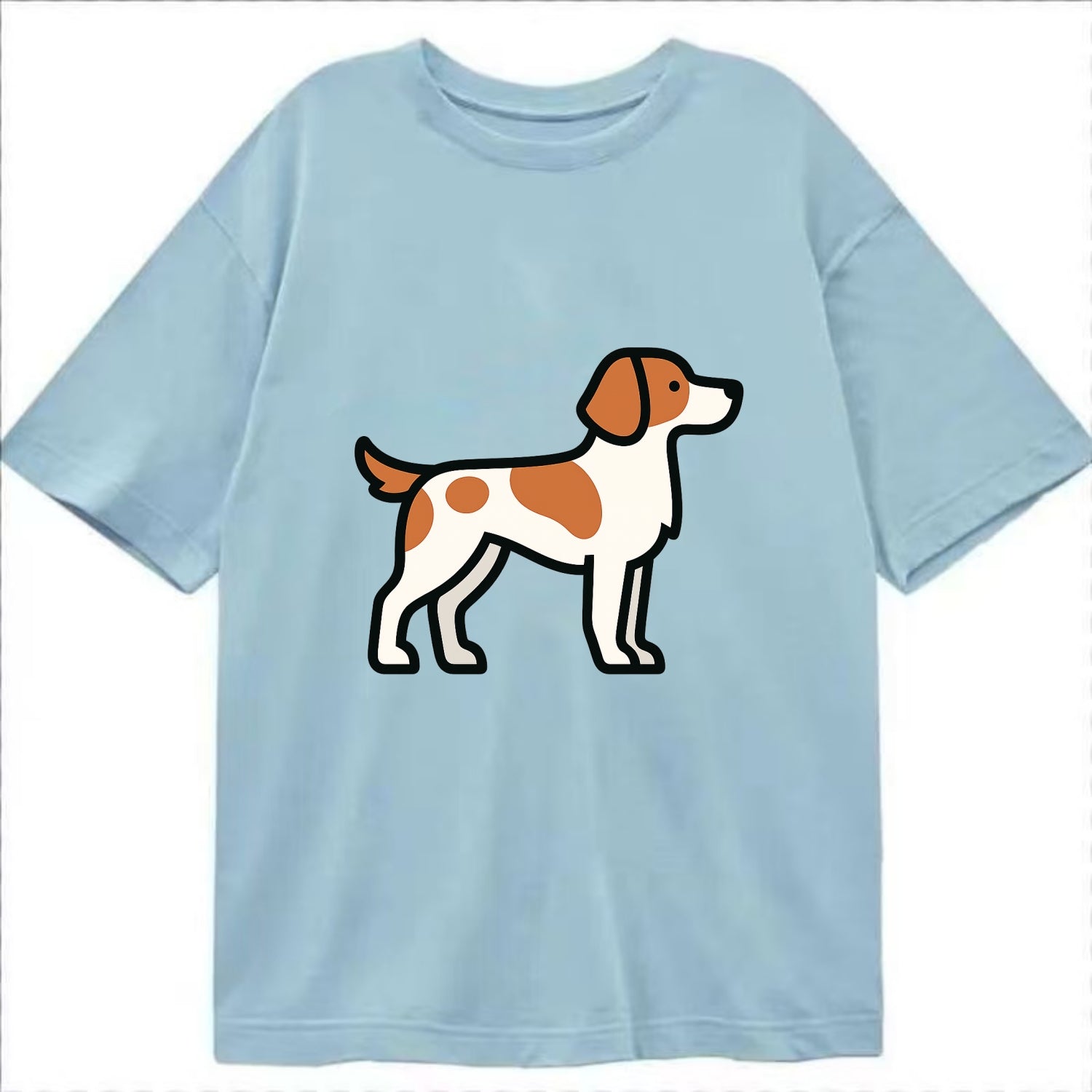 Brittany Spaniel - Orange and white flat side profile - Classic T-shirt - Light Blue