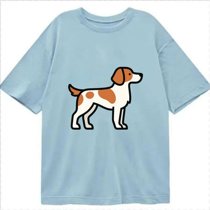 Brittany Spaniel - Orange and white flat side profile - Classic T-shirt - Light Blue
