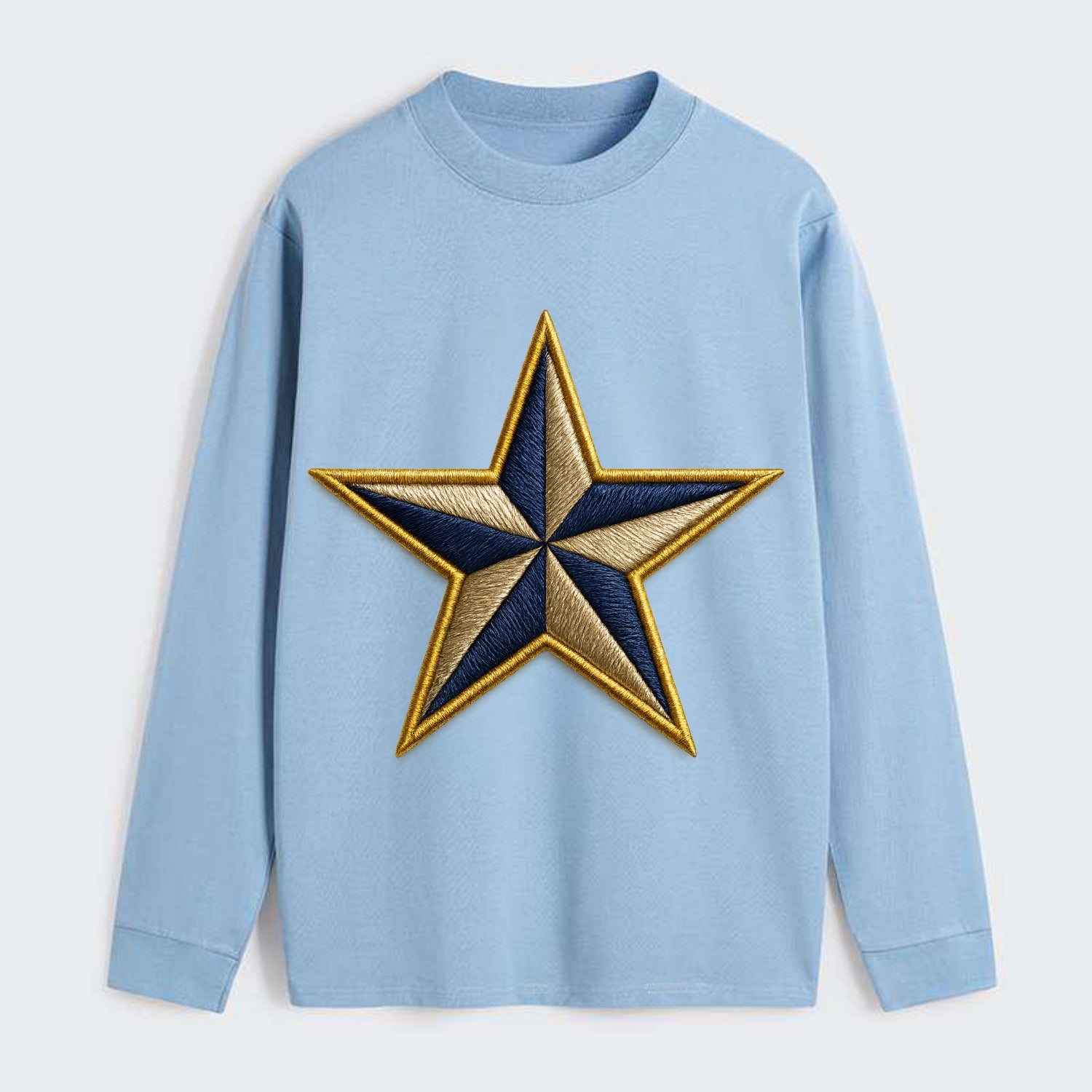 Nautical Star  - Classic Long Sleeve Shirt - Light Blue