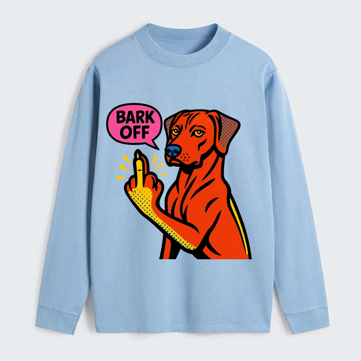 Rhodesian Ridgeback with distinctive ridge on back, athletic muscular - Classic Long Sleeve Shirt - Light Blue