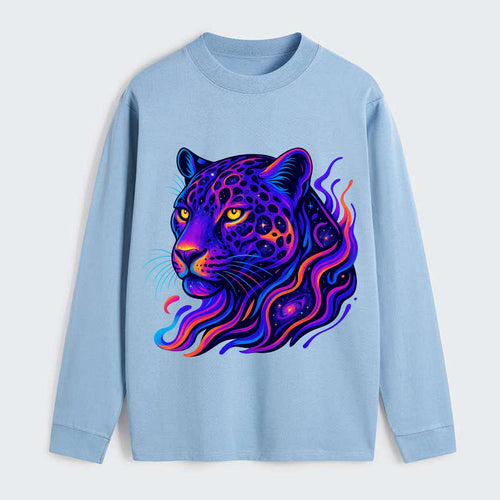 Powerful jaguar with rosettes containing miniature galaxies, cosmic - Classic Long Sleeve Shirt