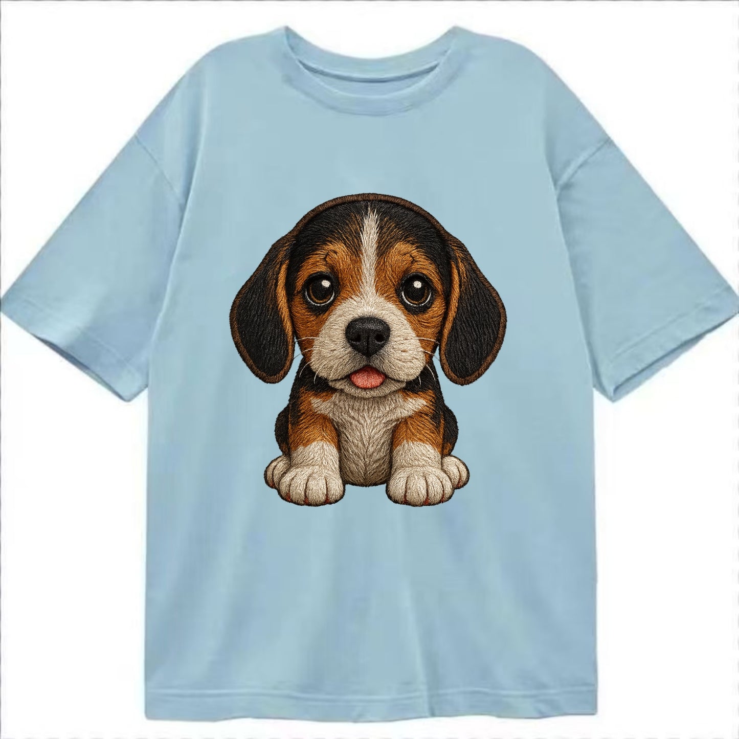 Baby Beagle Puppy - tricolor coat, long droopy ears, big pleading eyes, - Classic T-shirt - Light Blue