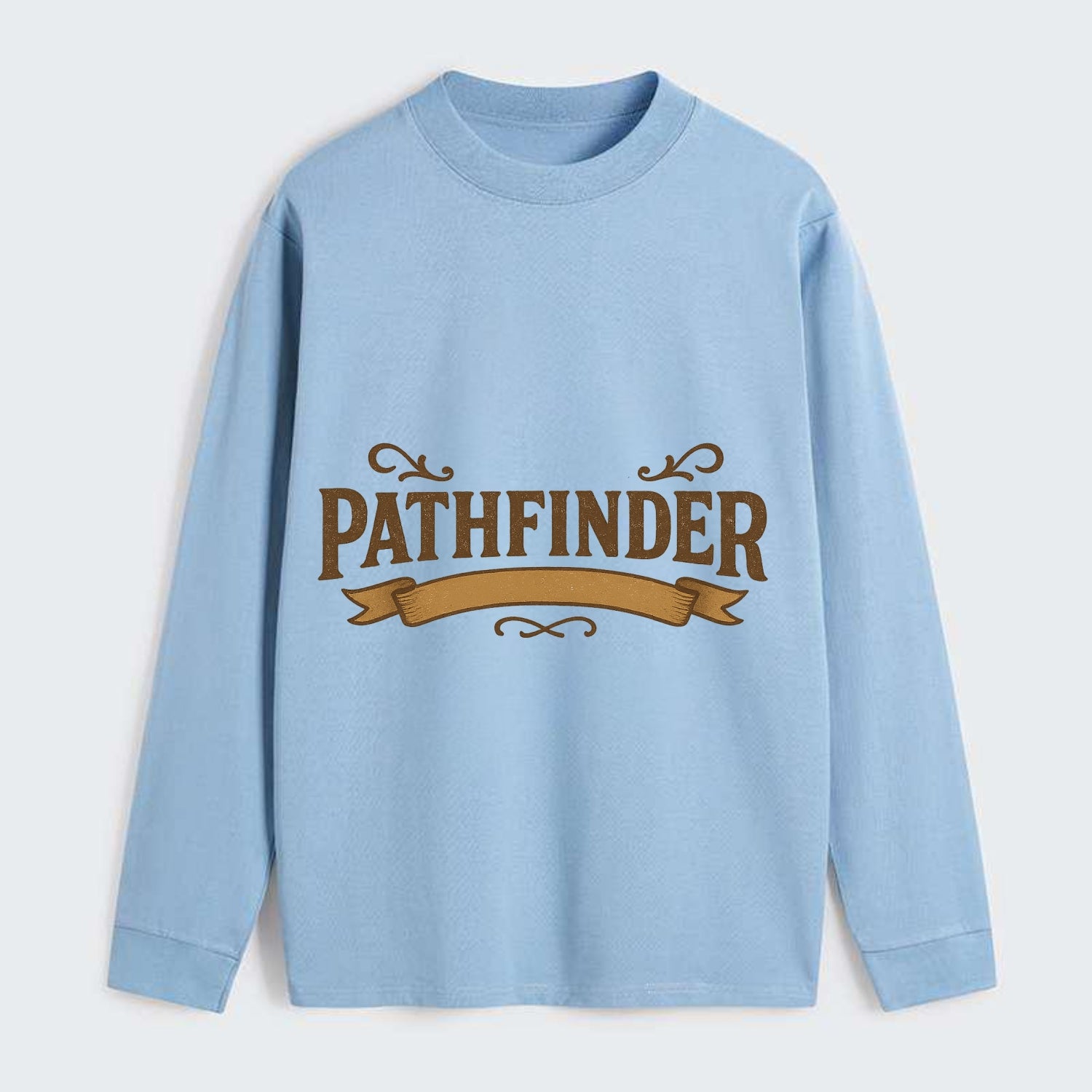 Bold typography design - "PATHFINDER" - finding the way, leading others - Classic Long Sleeve Shirt - Light Blue