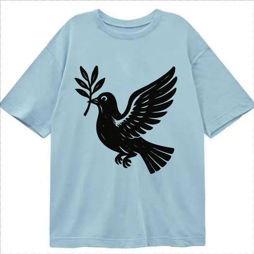Dove carrying olive branch - peace movement ink painting - Classic T-shirt
