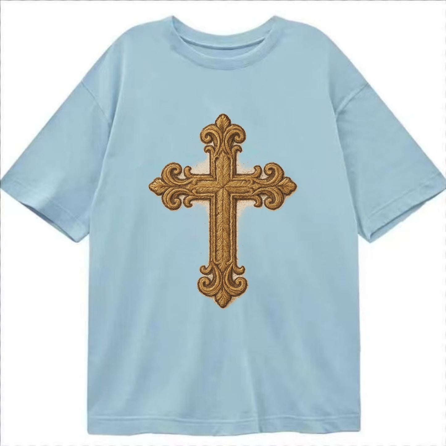 Baroque Cross  - Classic T-shirt - Light Blue