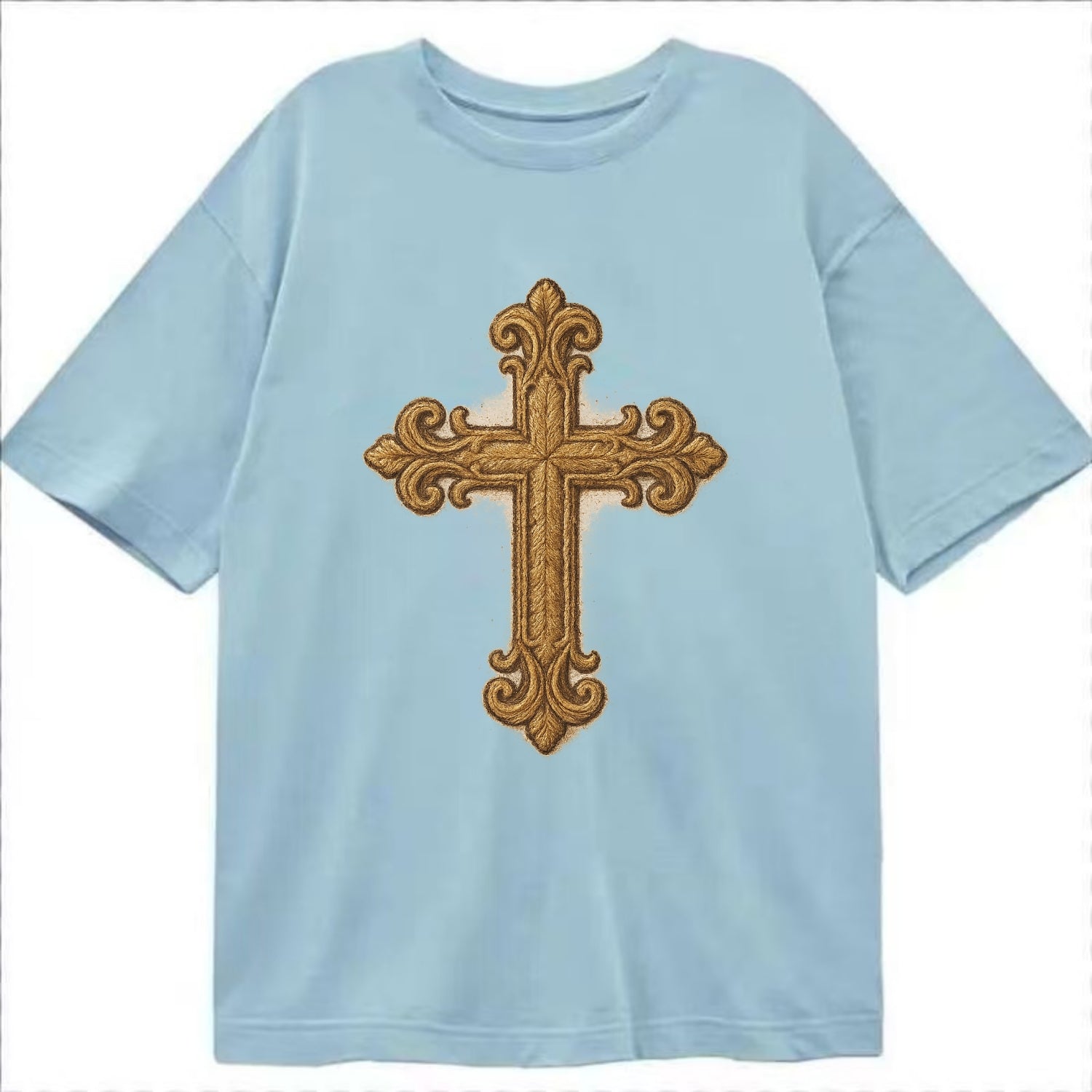 Baroque Cross  - Classic T-shirt - Light Blue