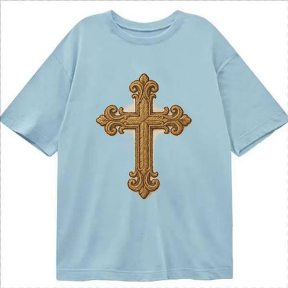 Baroque Cross  - Classic T-shirt - Light Blue