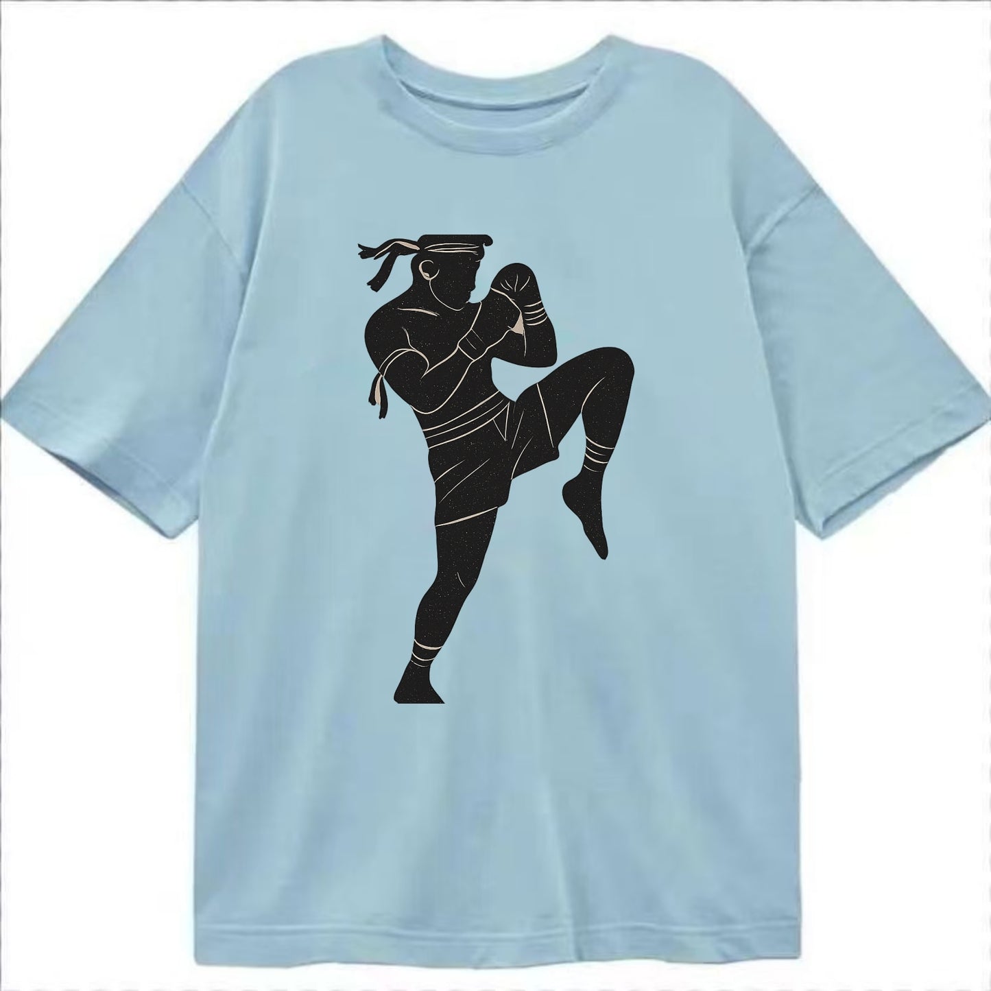 Muay Thai fighter with knee strike - Classic T-shirt - Light Blue