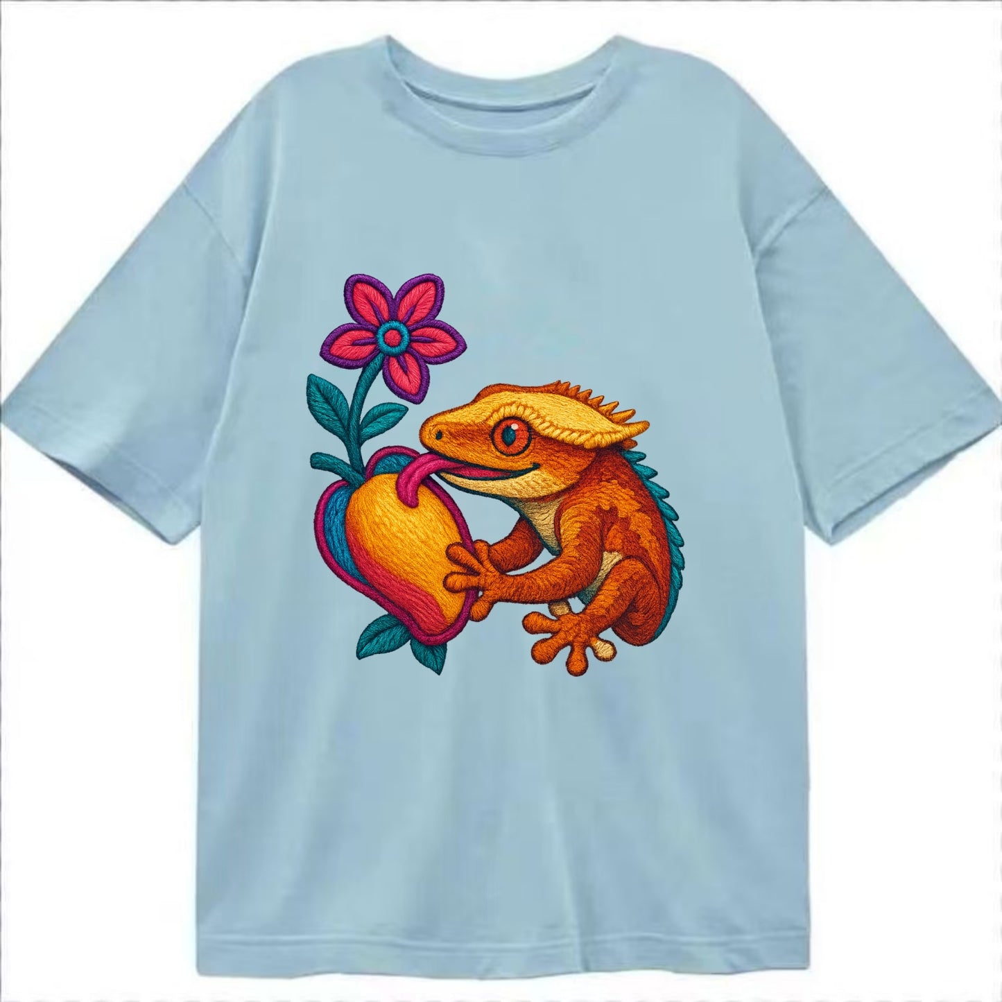Crested Gecko - Classic T-shirt - Light Blue