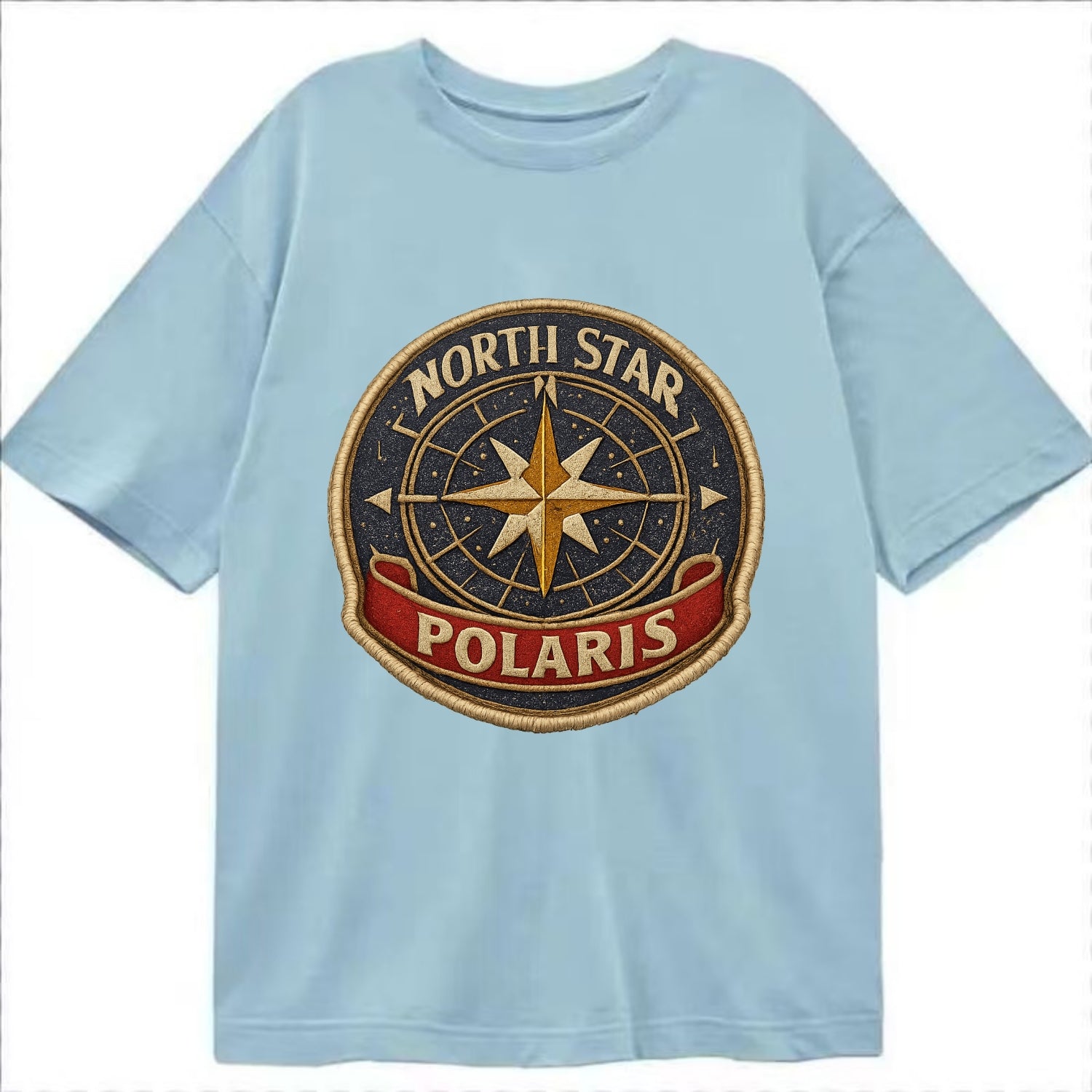 NORTH STAR POLARIS - guiding star in gold and white , navigation - Classic T-shirt - Light Blue