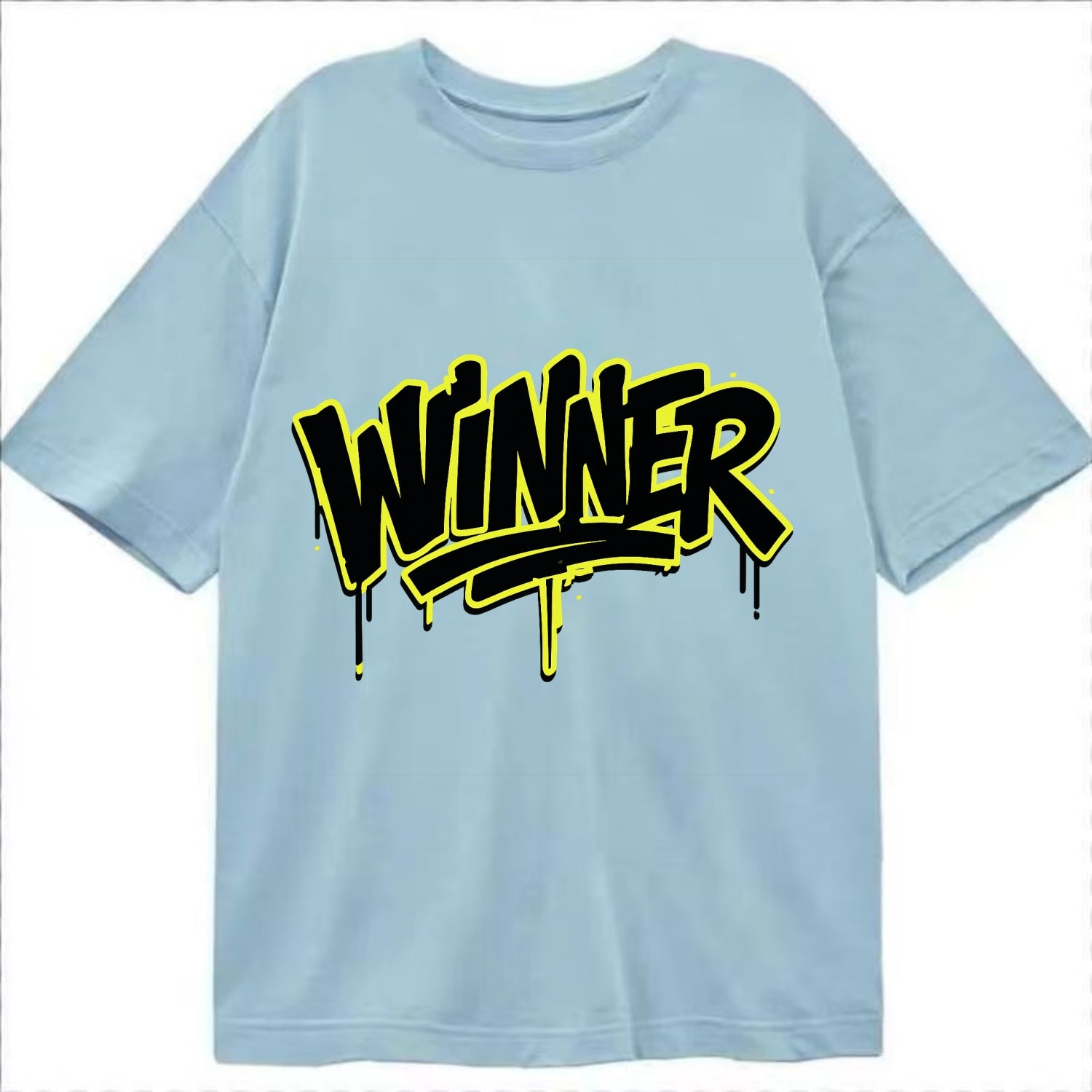 Bold typography design - "WINNER" - victorious mindset, champion - Classic T-shirt - Light Blue