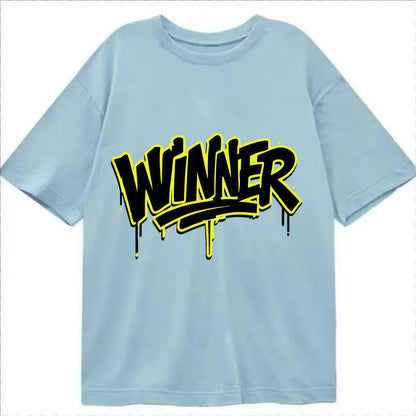 Bold typography design - "WINNER" - victorious mindset, champion - Classic T-shirt - Light Blue