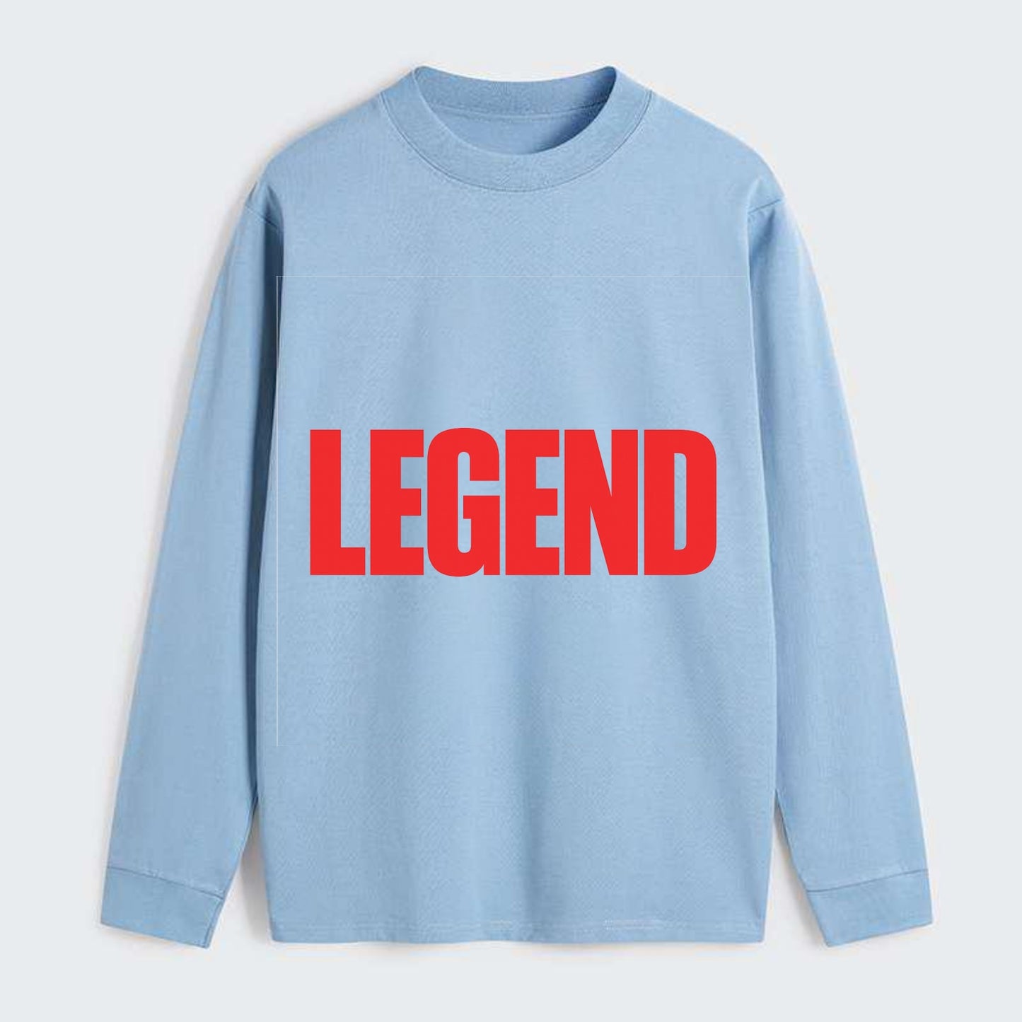 Bold typography design - "LEGEND" - remarkable person, iconic status - Classic Long Sleeve Shirt - Light Blue