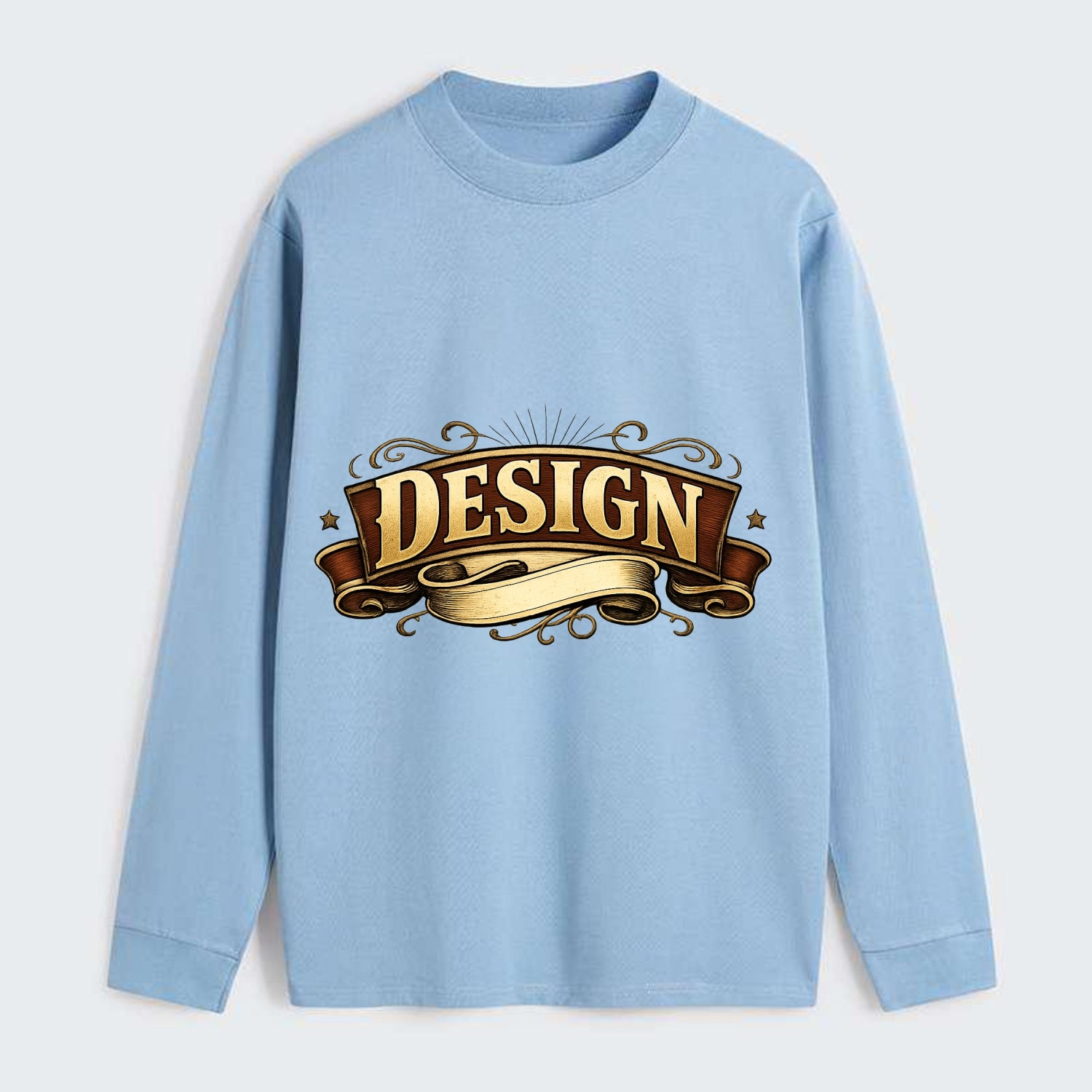 Bold typography design - "DESIGN" - intentional creation, aesthetic - Classic Long Sleeve Shirt - Light Blue
