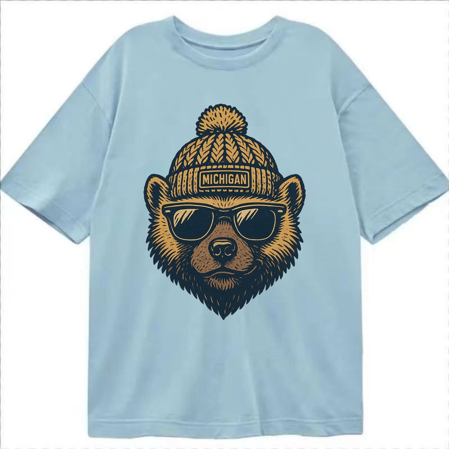 Ann Arbor Wolverine wearing Michigan bea - Classic T-shirt - Light Blue