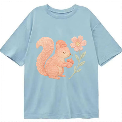 Coral Squirrel - Classic T-shirt - Light Blue