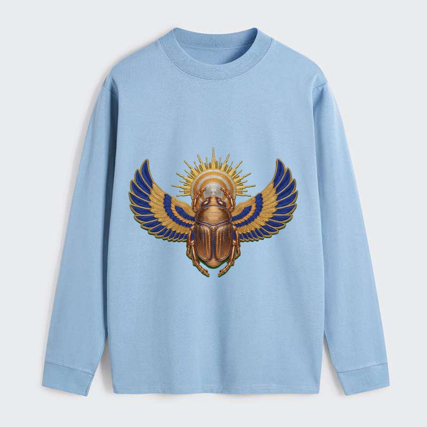 Winged Scarab - Classic Long Sleeve Shirt - Light Blue
