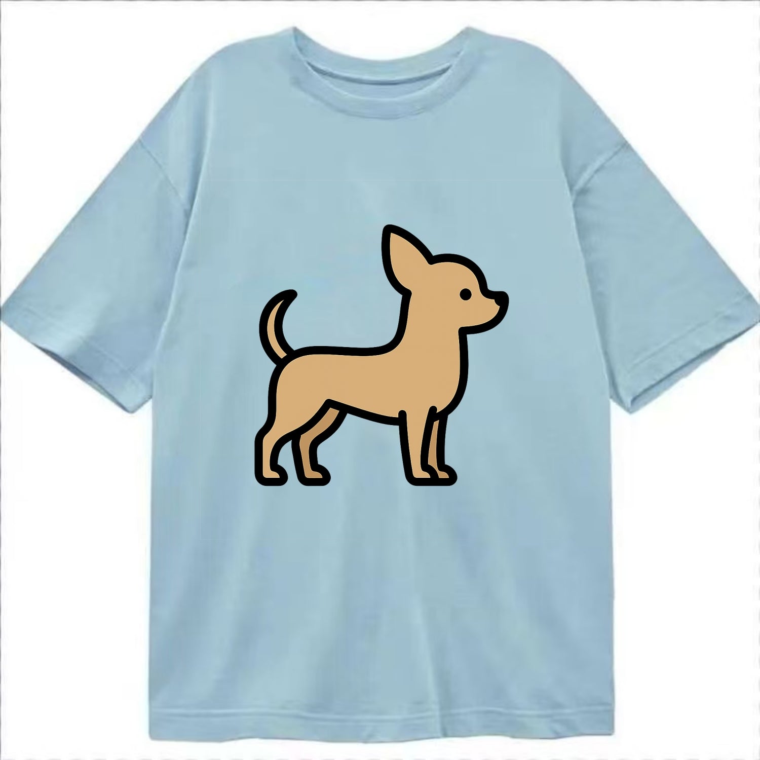 Chihuahua - Tan smooth coat flat side profile - Classic T-shirt - Light Blue